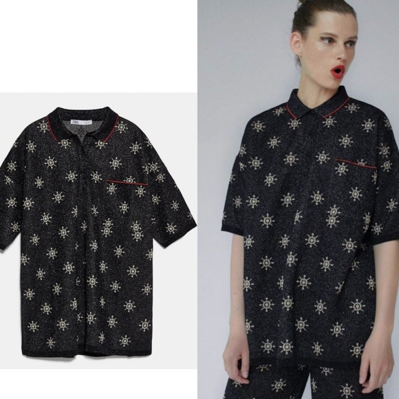 Zara Printed Sweater Top - Picture 2 of 13